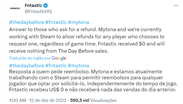 Fracasso financeiro de The Day Before leva ao fim da Fntastic