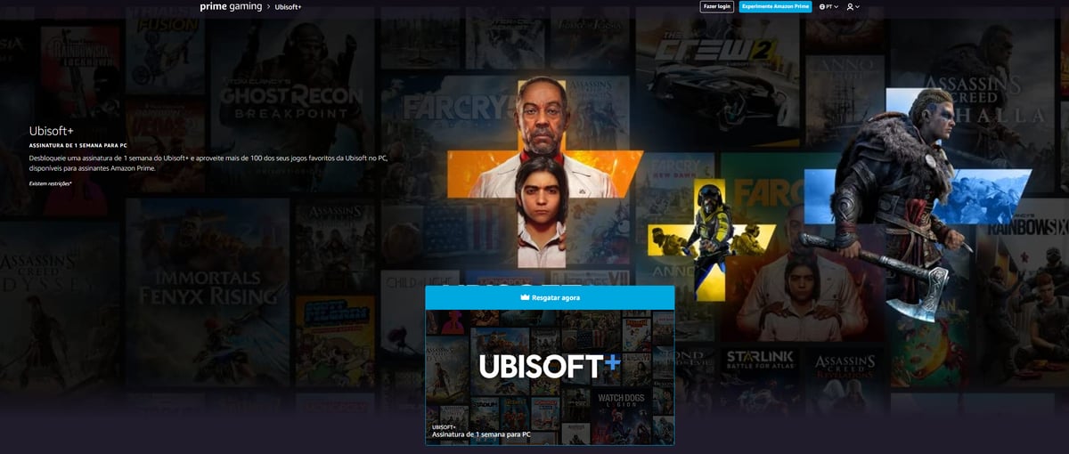 PRIME GAMING ESTÁ DANDO 1 SEMANA DE UBISOFT PLUS DE GRAÇA SAIBA