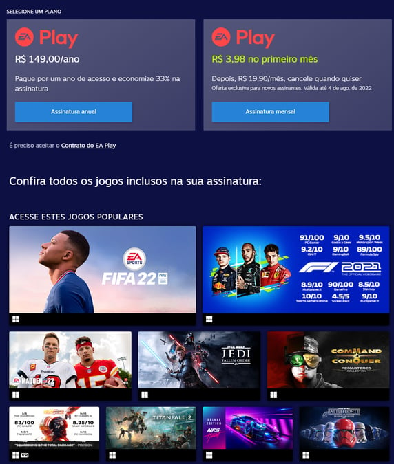 EA Play - Já disponível no Steam