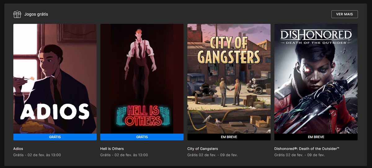 Epic Games Store solta os jogos City of Gangsters e Dishonored