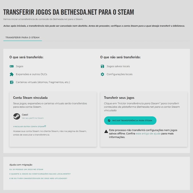 Início  Migra Steam