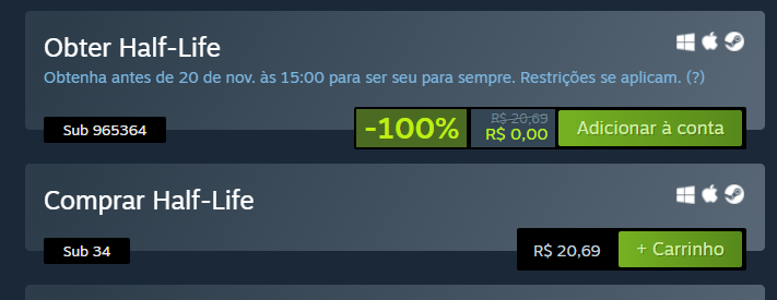 Agora é para valer, Valve liberou Half-Life de graça na Steam