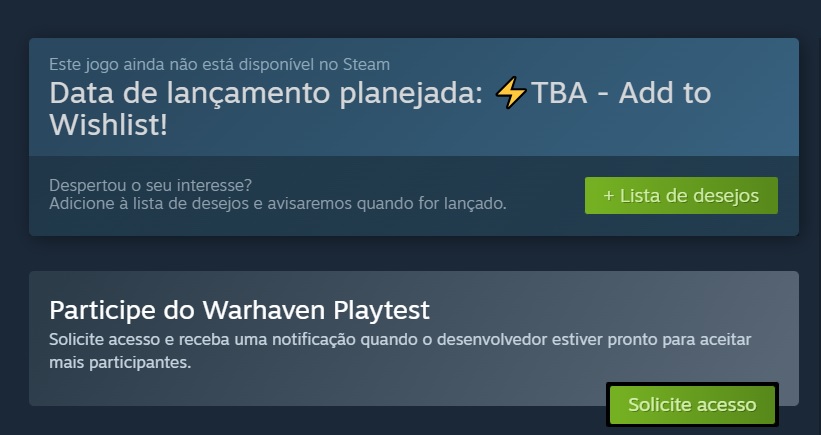 Warhaven Playtest Steam