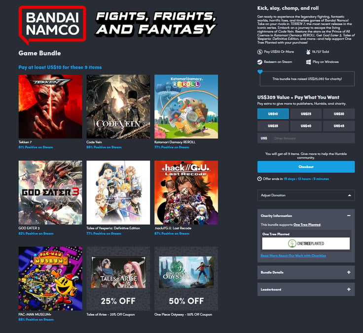 Humble Bundle - BANDAI NAMCO STEAM Game Bundle 2023 - Epic Bundle