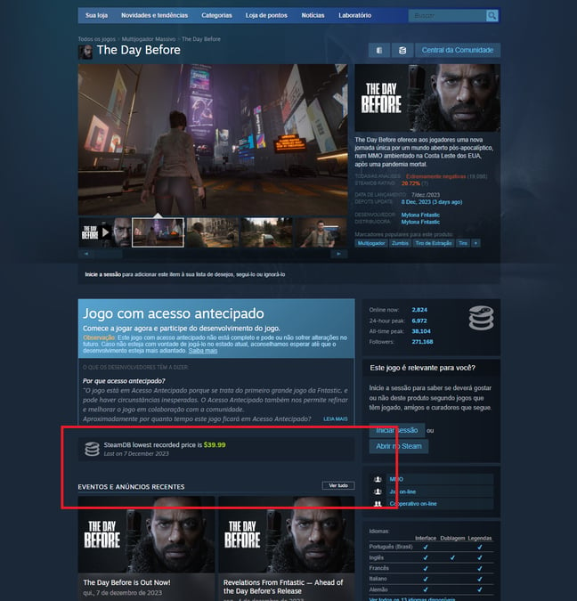 The Day Before não está mais disponível para compra no Steam