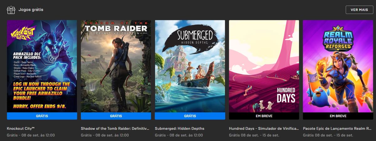 Eis os próximos jogos gratuitos na Epic Games Store