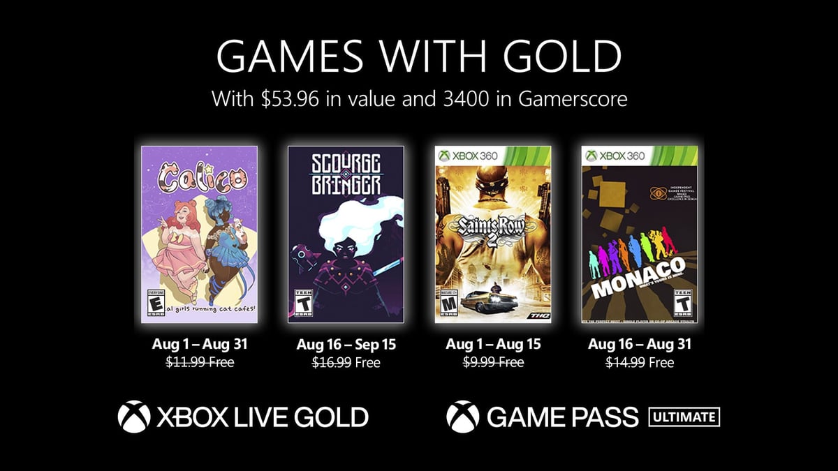 Xbox Games With Gold (Créditos Imagem - Xbox).