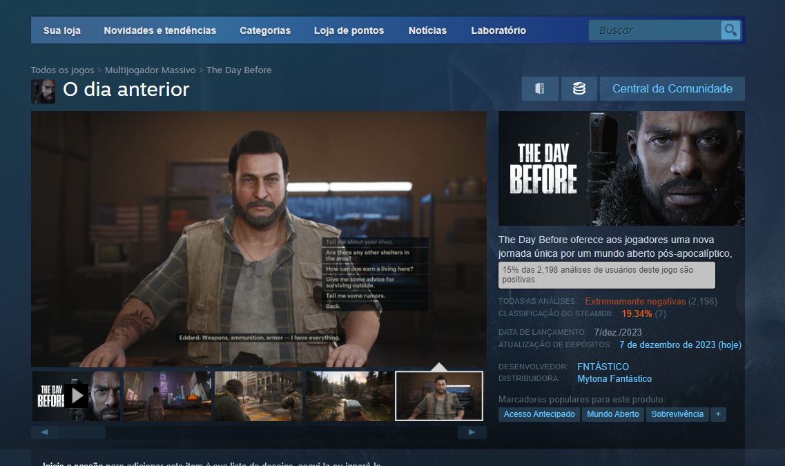 The Day Before é lançado extremamente negativado na Steam