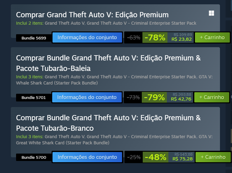 Bundle Grand Theft Auto V: Edição Premium & Pacote Tubarão-Branco