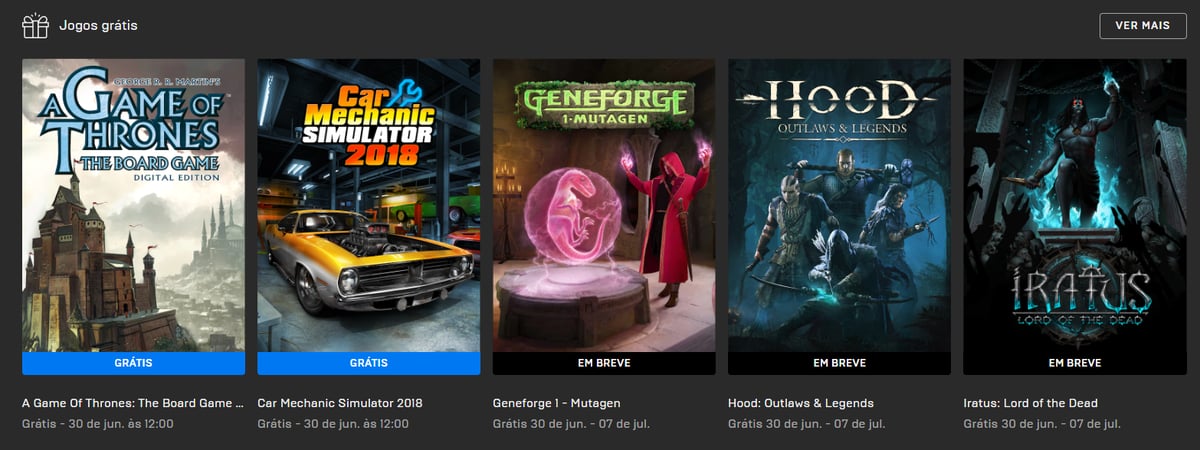 Confira os próximos Jogos Grátis da Epic Games Store