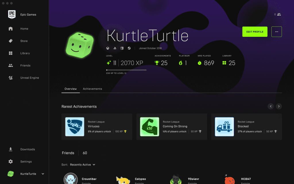 Epic Games Store Perfil