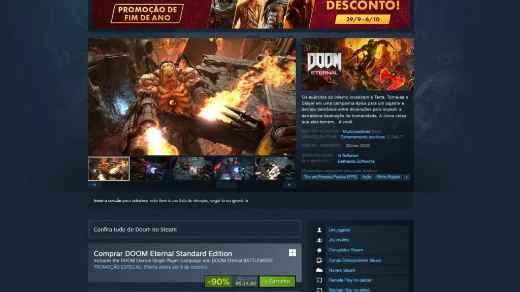 DOOM Eternal no Steam