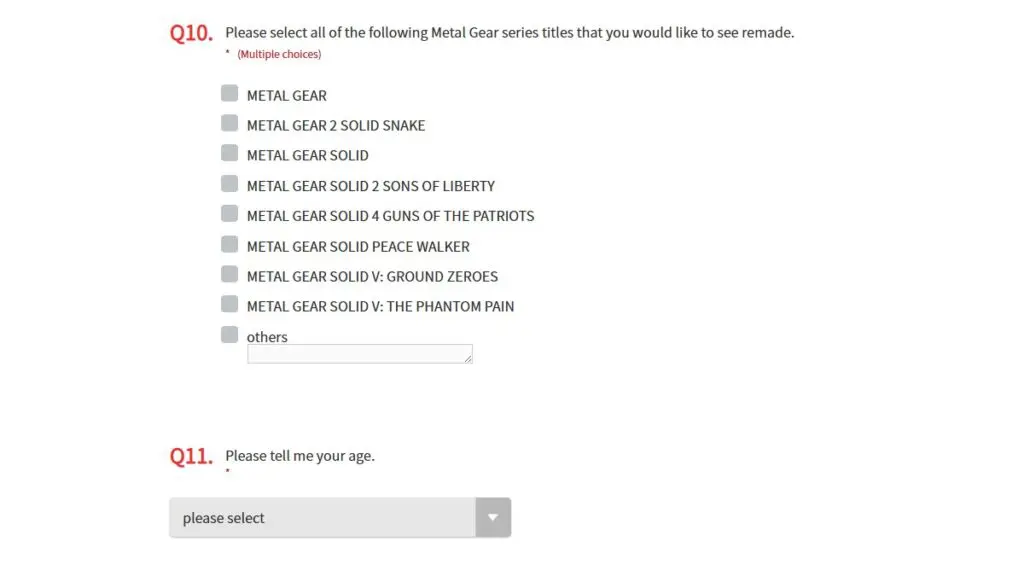 Fãs de Metal Gear agora têm voz para decidir o próximo remake