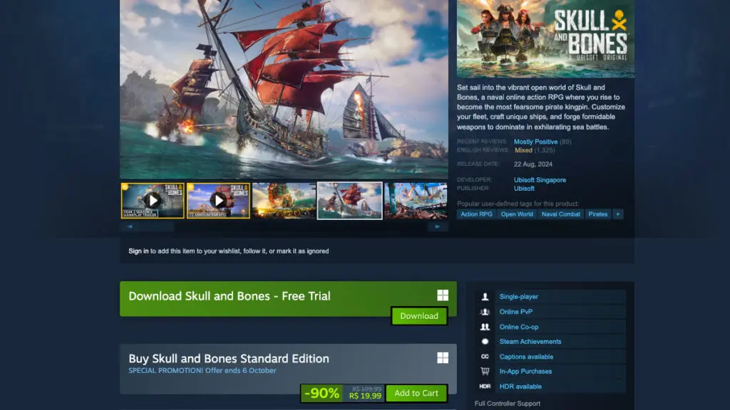 Skull and Bones no Steam