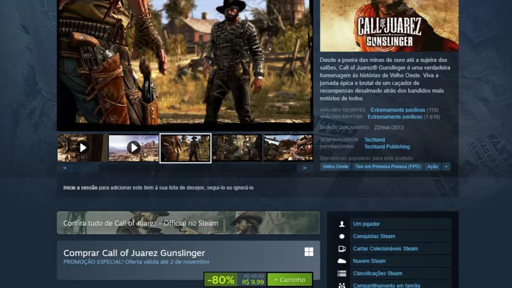 Call of Juarez: Gunslinger no Steam