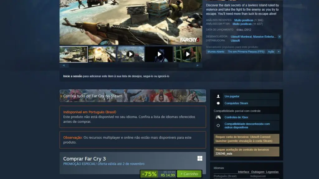 Far Cry 3 no Steam