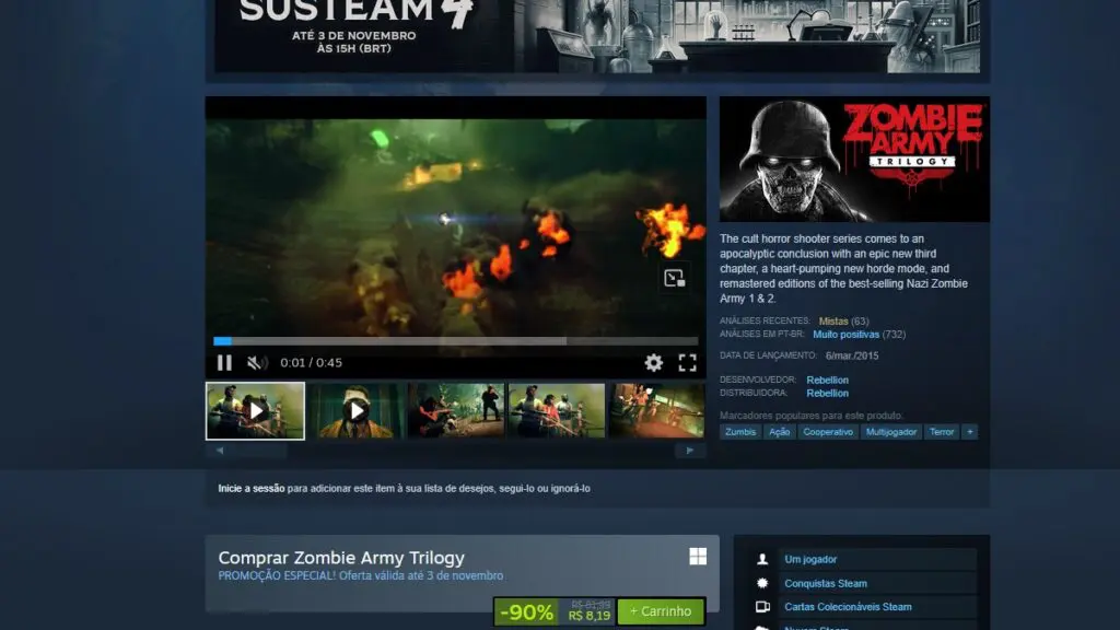 Zombie Army Trilogy no Steam 
