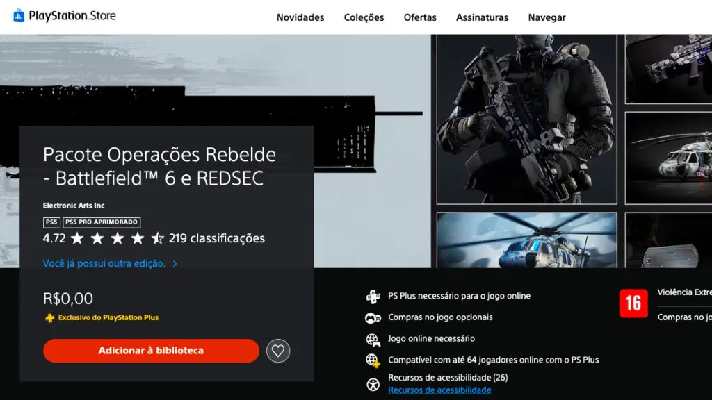Battlefield 6 Rogue Ops no PS Plus