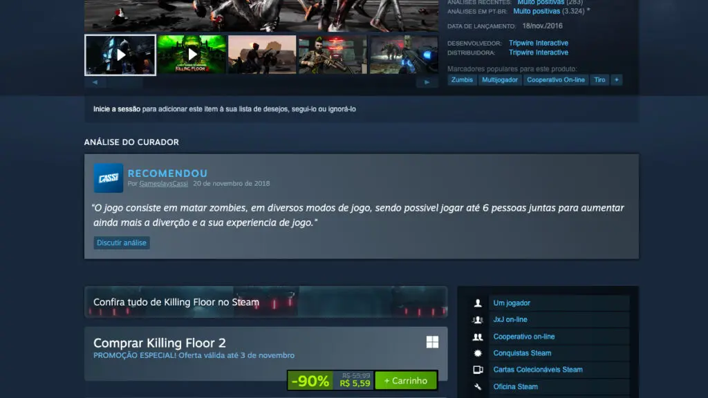 Killing Floor 2 no Steam