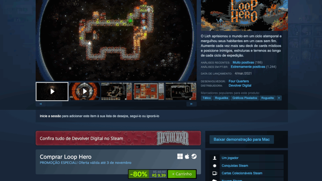 Loop Hero no Steam
