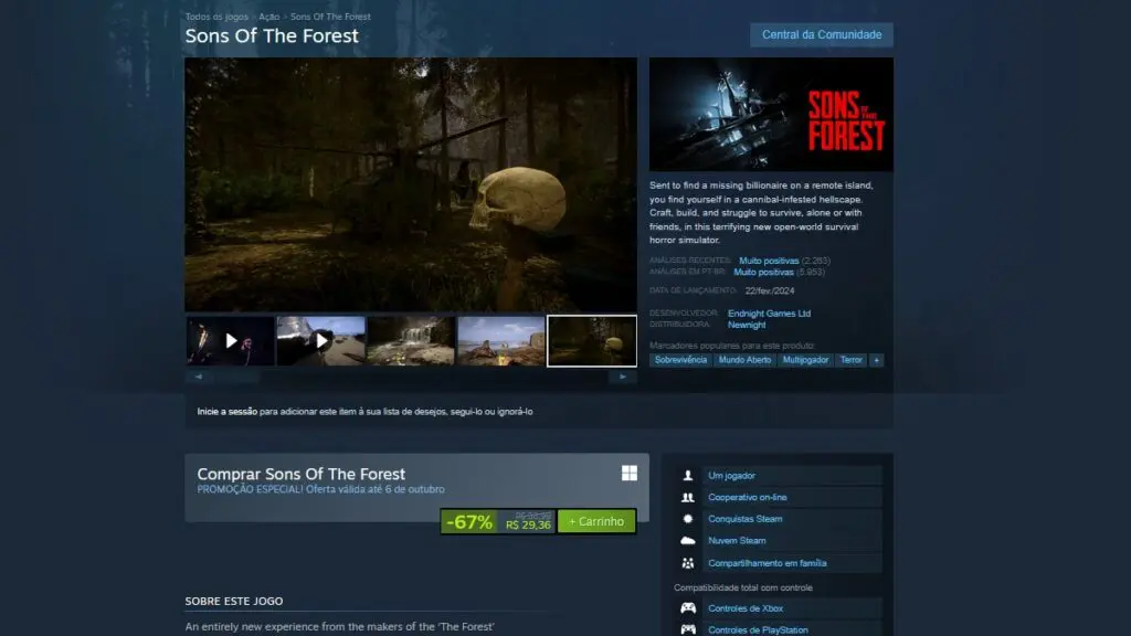 Sons of the Forest no Steam