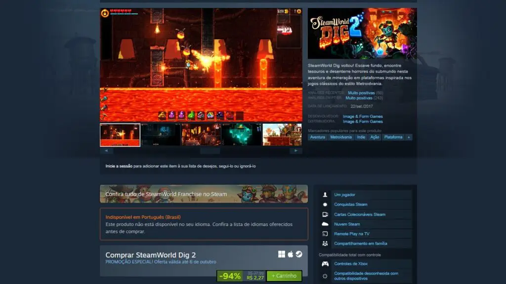 SteamWorld Dig 2 no Steam 