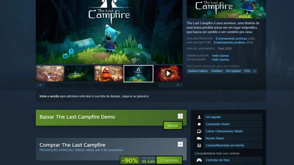 The Last Campfire no Steam