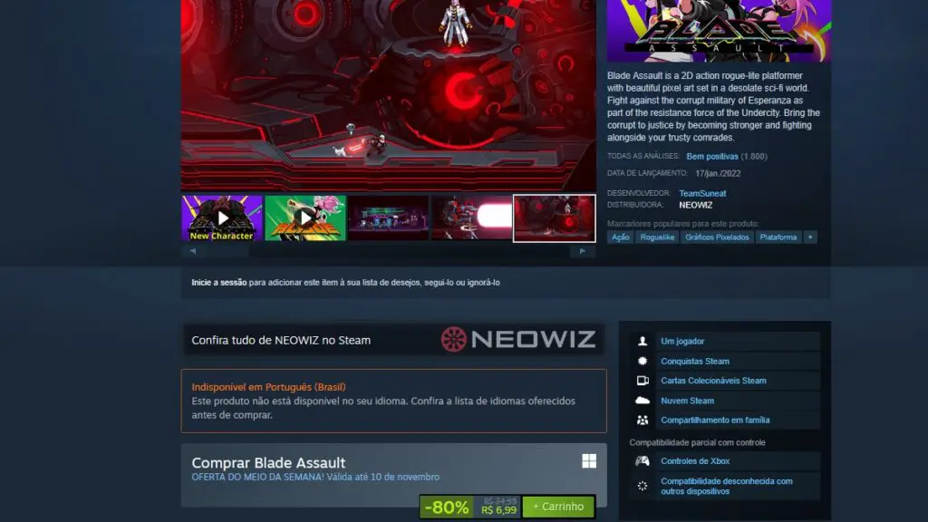 Blade Assault no Steam