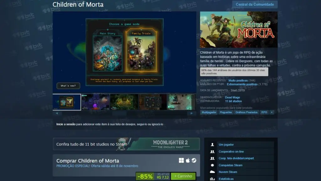 Children of Morta no Steam