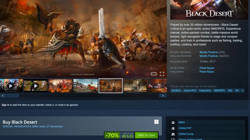 Black Desert no Steam