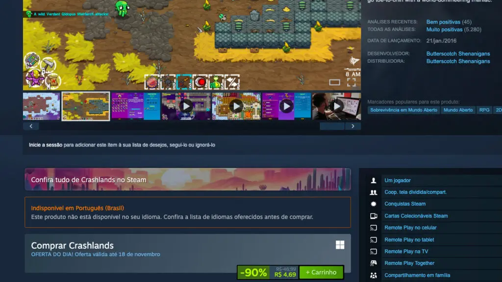 Crashlands no Steam