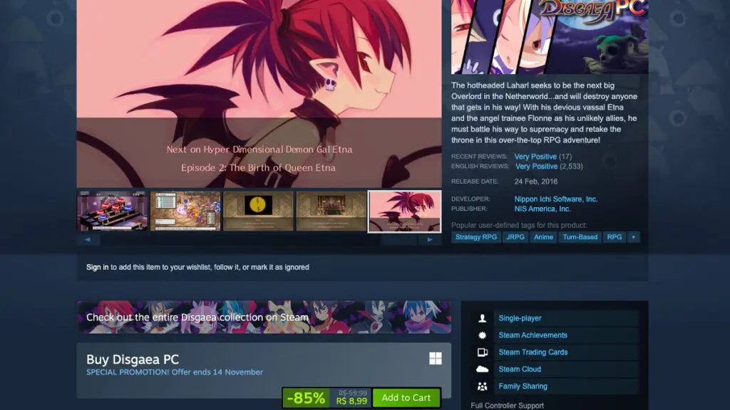 Disgaea PC no Steam