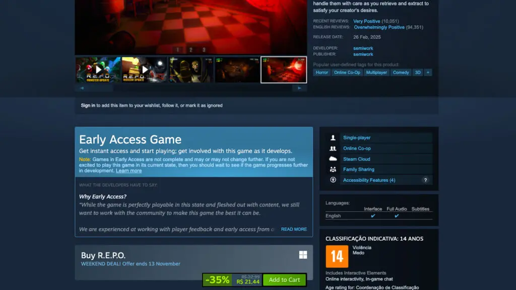R.E.P.O. no Steam