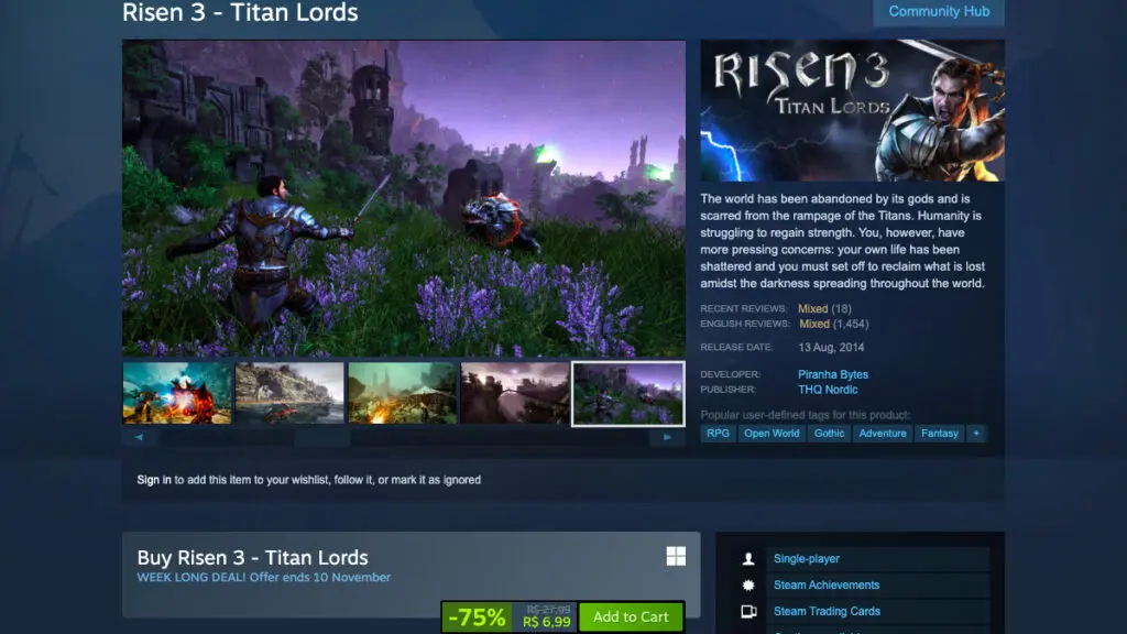 Risen 3 - Titan Lords no Steam