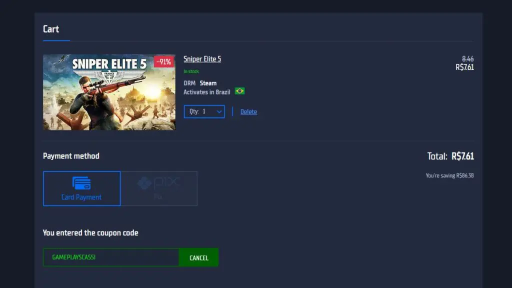 Página de Sniper Elite 5 no GamersGate