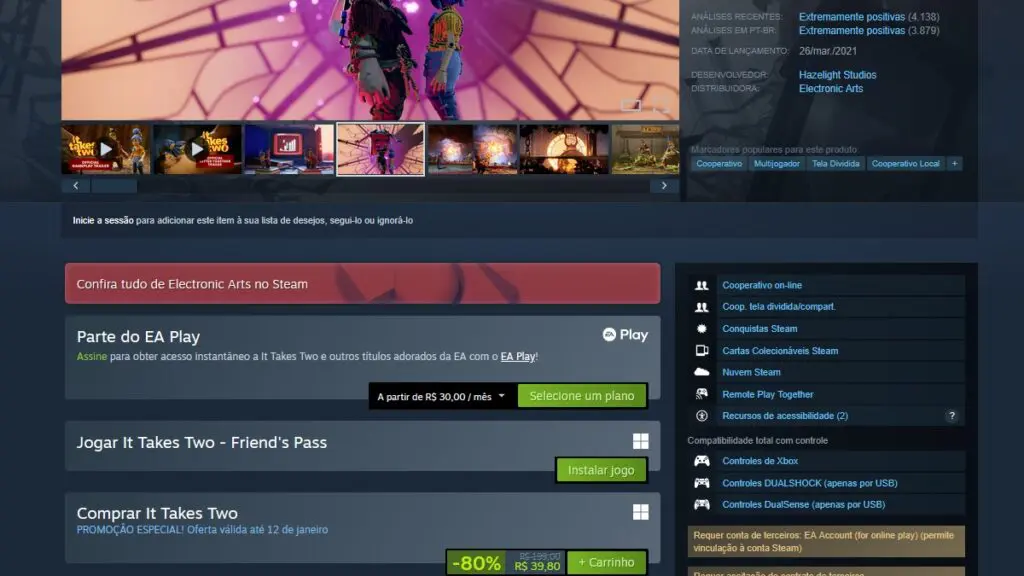 It Takes Two no Steam