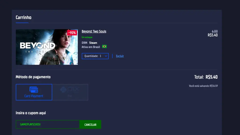 Página de Beyond: Two Souls na GamersGate