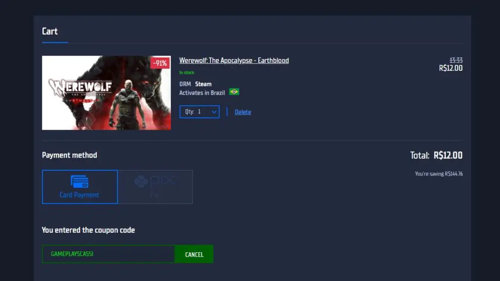 Página de Werewolf: The Apocalypse - Earthblood no Gamersgate
