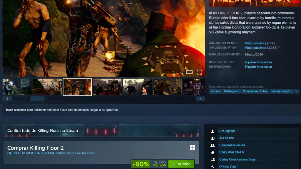 Página de Killing Floor 2 no Steam