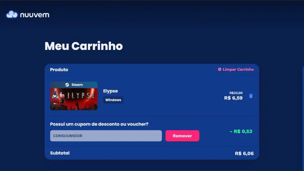 Página de Elypse na Nuuvem