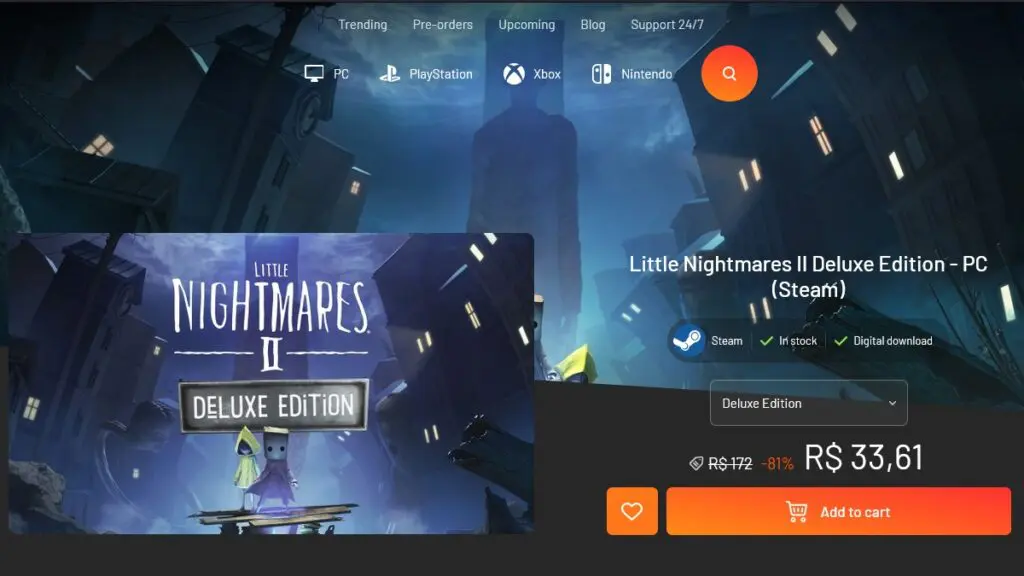 Página de Little Nightmares II na Instant Gaming