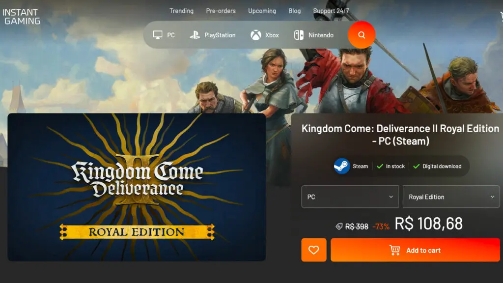 Página da promoção de Kingdom Come: Deliverance II