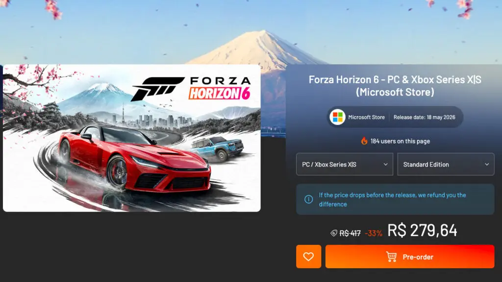 Página de Forza Horizon 6 na Instant Gaming