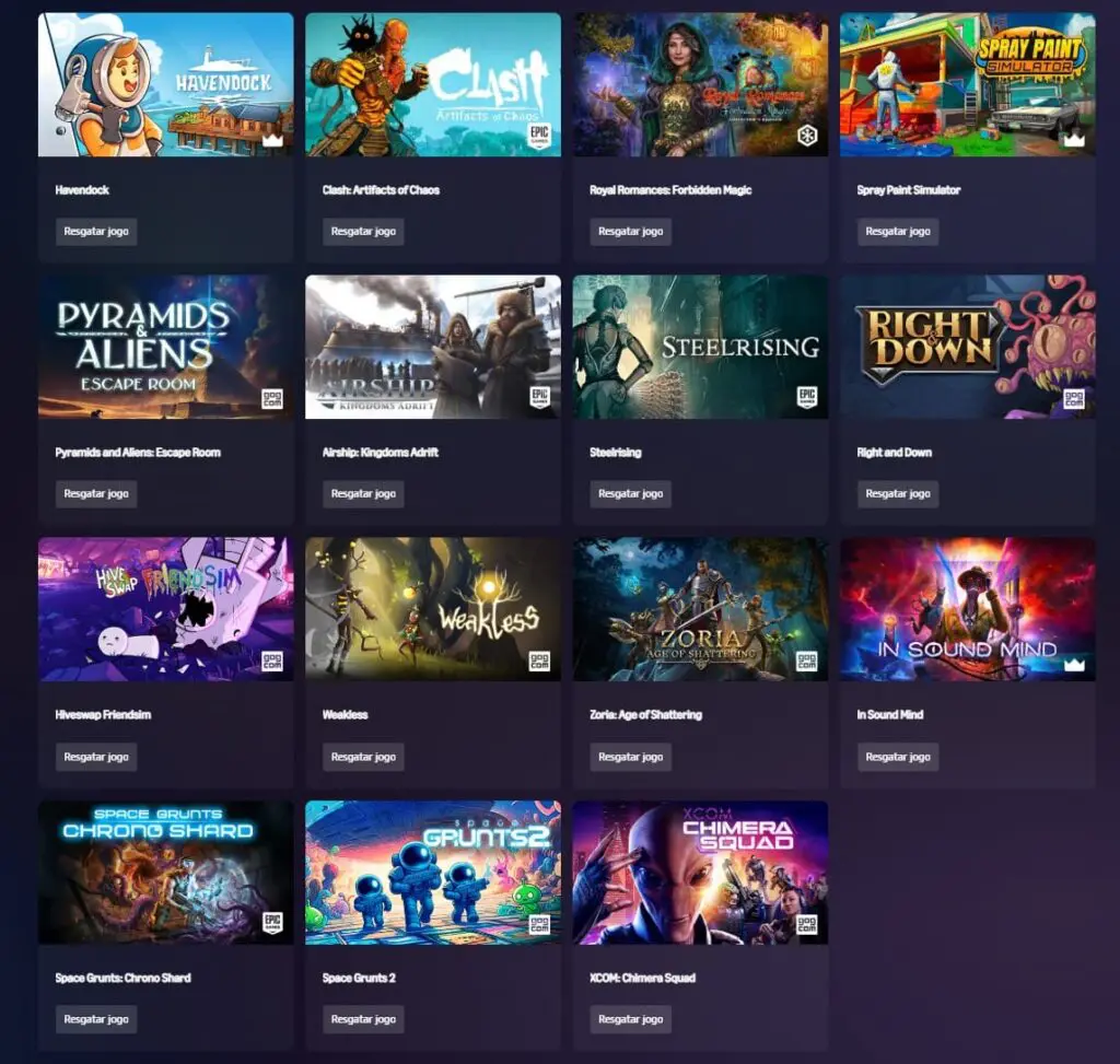Jogos Prime Gaming 27 de agosto 2026