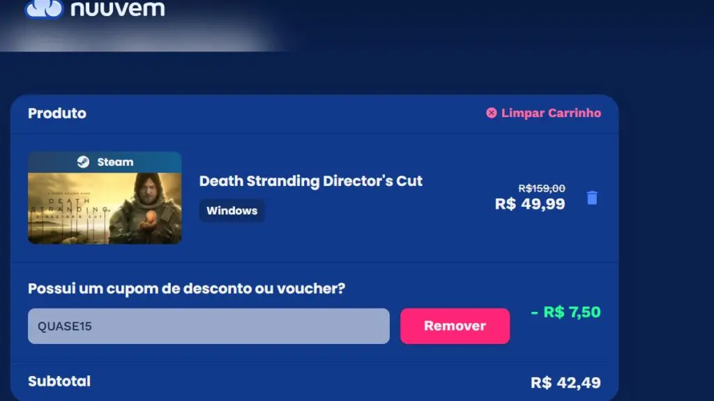 Página da promoção de Death Stranding Director's Cut