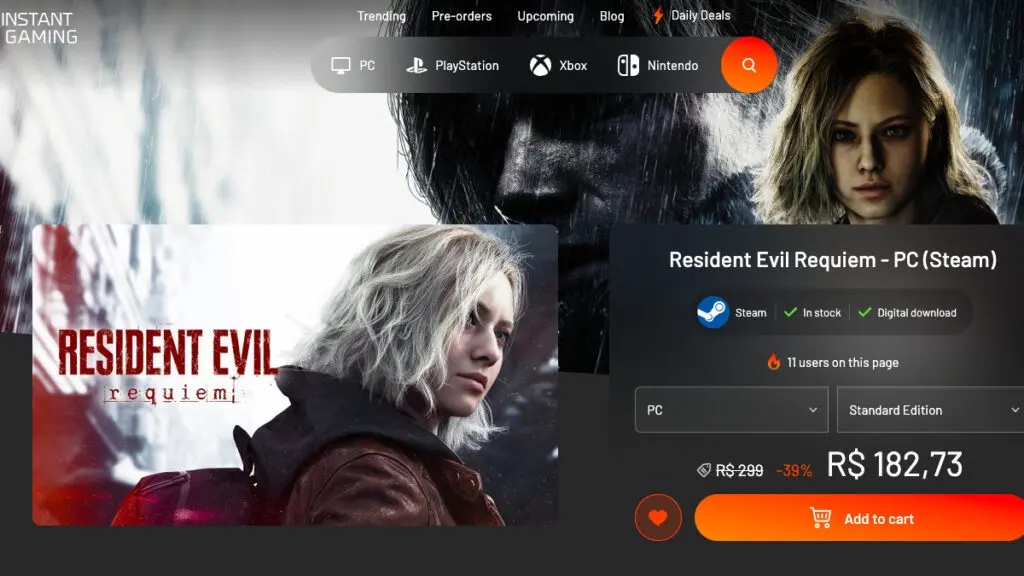 Página da promoção de Resident Evil Requiem