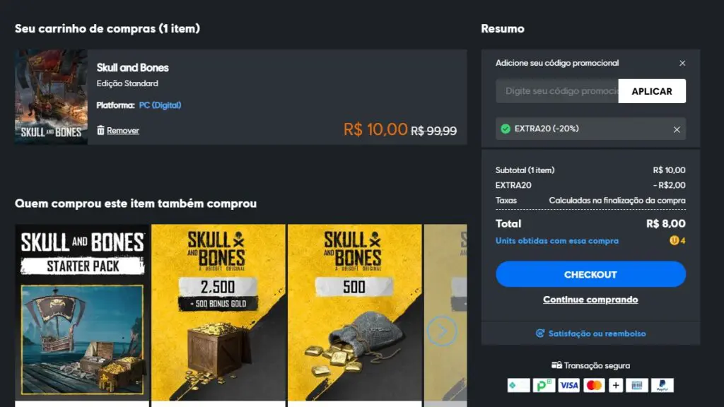 Página da promoção de Skull and Bones na Ubisoft