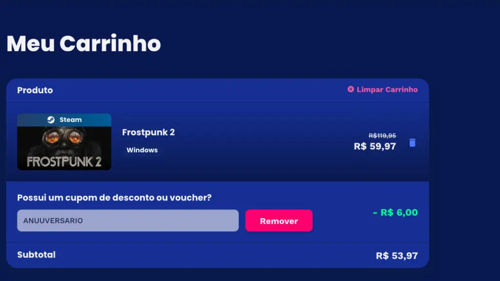 Página de Frostpunk 2 na Nuuvem