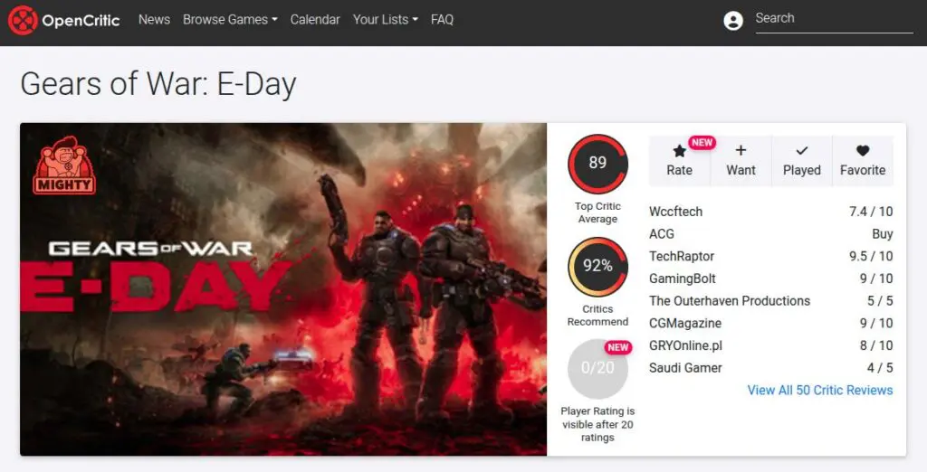 Gears of War: E-Day - Opencritic