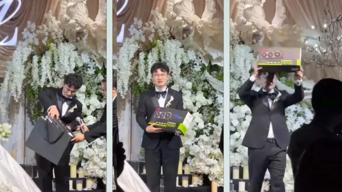 Noivo chora em casamento ao receber de presente GPU rara de sua esposa